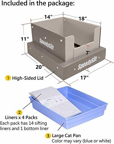 SpeedySift Cat Litter Box with Disposable Sifting Liners 11\