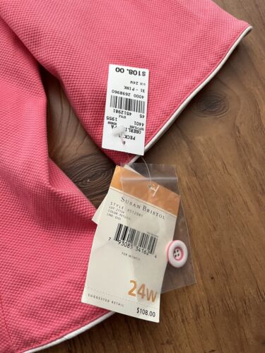 NEW Susan Bristol Blazer Jacket $108 Retail Womens 24W Spring Pink White Trim - Picture 3 of 7