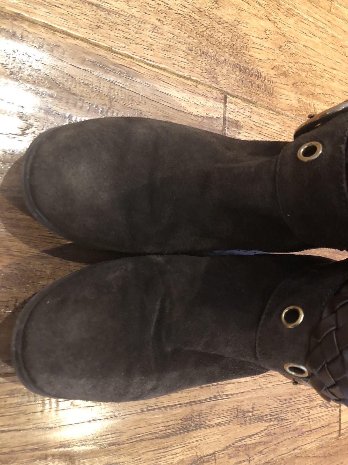 Colin Stuart Brown Suede Over the the the Knee Boot W Buckle & Braided Accent Sz 7 B b090c3 Colin Stuart Brown Suede Over the the the Knee Boot W Buckle & Braided Accent Sz 7 B b090c3