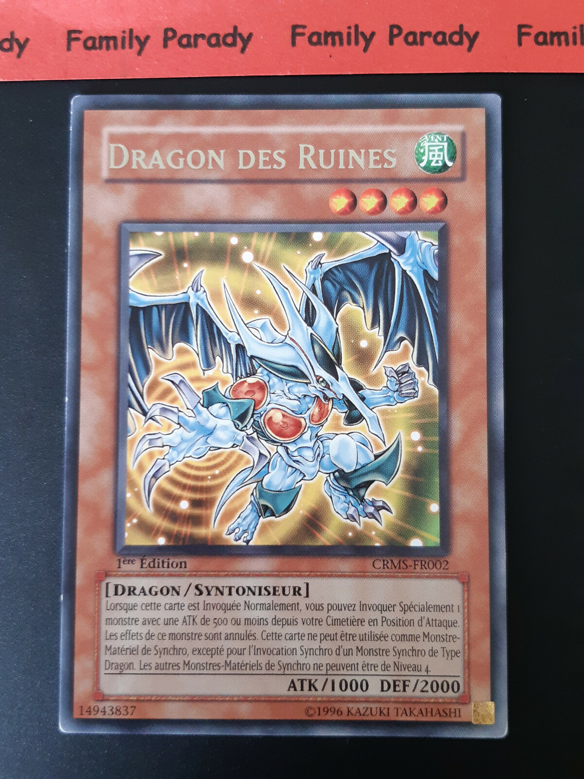 Carte Dragon Yu Gi Oh Dragon Of Ruins CRMS-FR002 Card Yu-Gi-Oh! Rare 1ère Edition Occ | eBay
