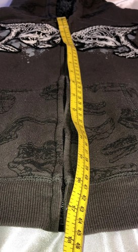 Top Heavy Boys Full Zip Sherpa Lined Hoodie Dinosaur Skeleton Graphics Size 5/6 - Picture 9 of 11