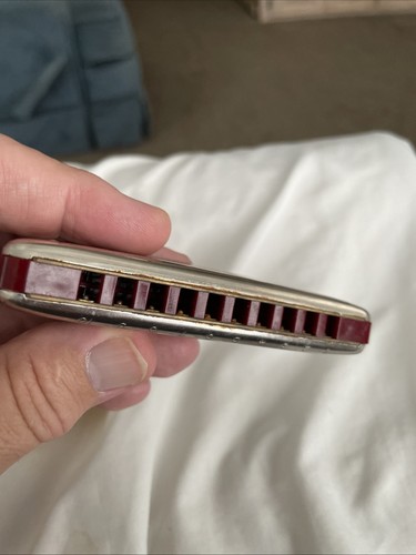 Vintage M. Hohner Golden Melody No. 542 10 Hole Harmonica Key of G w/Case - Picture 4 of 10