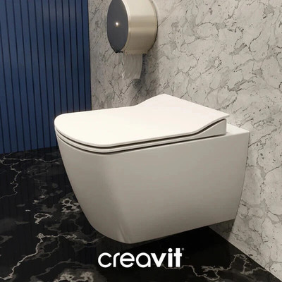 Creavit Elegant Wand WC Spülrandlos Softclose Taharet WC Bidet Funktion Auswahl
