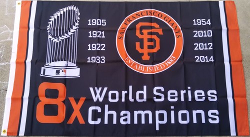 New San Francisco Giants 8X World Series Champions Flag Banner 3 feet x 5 feet - Picture 7 of 7