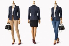 DressBarn Blazer Women's 12 Black Blue Textured Career Office Old Money Chic