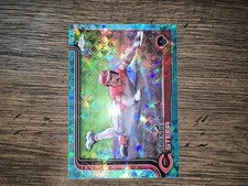 2025 Topps Chrome Logofractor SPENCER STEER Reds Aqua /199