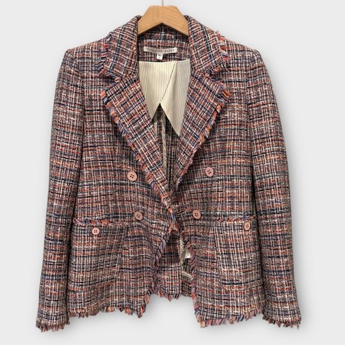 Veronica Beard Theron Double-Breasted Tweed Blazer Size 4 - Picture 5 of 11