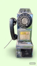 Vintage chrome 3 slot Automatic Electric Company Rotary Payphone