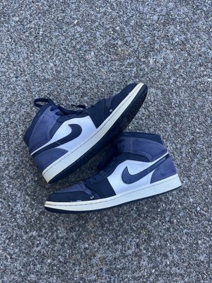 Men s 9.5 Retro Authentic Jordan 1 mid Obsidian Sanded Purple used