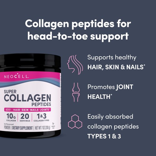 NeoCell Super Collagen Powder - 6,600mg Collagen Types 1 & 3 - unflavored - 7 - Picture 4 of 9