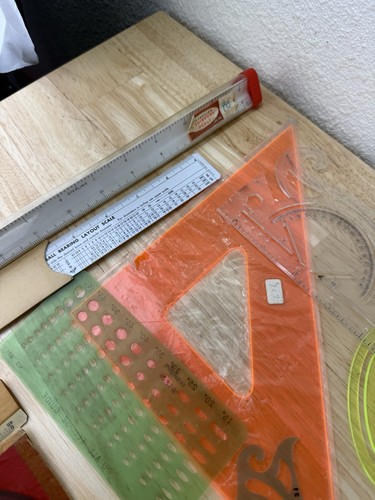 22 mechanische Zeichenwerkzeuge, Schablonen, Lineale Marke Pickett & Parker + EXTRAS - Bild 8 von 10