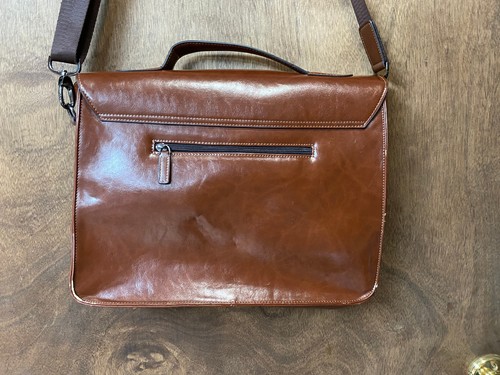 Banuce Leather Briefcase Bag Messenger Business Shoulder Strap - Picture 5 of 12