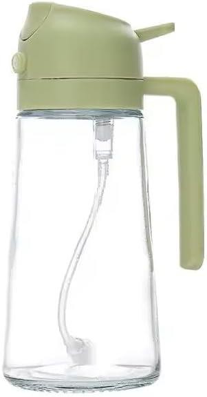 Portable Olive Oil Sprayer and Pourer Plastic Kitchen Bottle 470ML Green