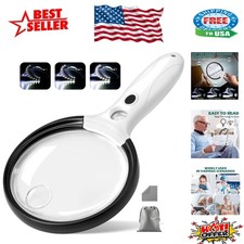 High Power Magnifying Glass with 12 Bright LEDs - Ideal for Low Vision Users