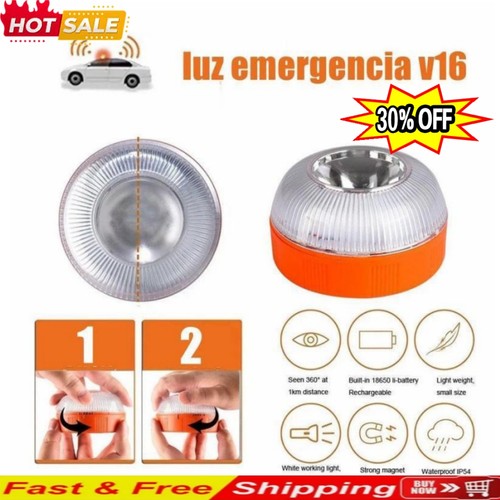 V16 Spanische Warnleuchte Mit Gelb Notfallblitz Und Weißlicht Funktion  - Bild 1 von 16