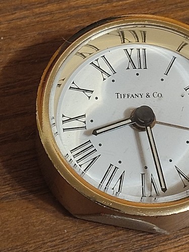 Tiffany & Co Solid Brass Desk Alarm Clock Germany Engraved PJB Untested 2.25" - Picture 13 of 15
