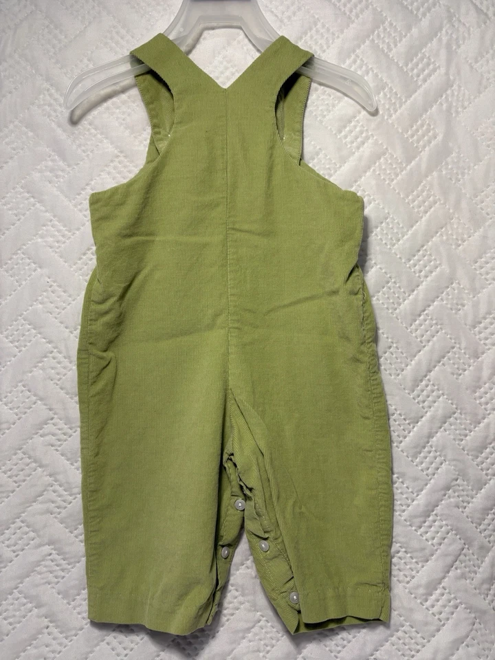 Mono de Pana Calada Vive La Fete Talla 12 Meses Verde Bordado Robots Foto 2 de 4