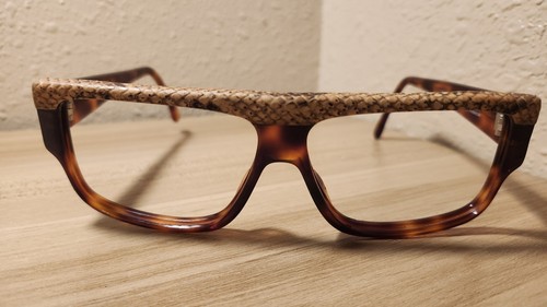 Vtg 1980s EK Emmanuelle Khanh 10640 Python Snakeskin Sunglasses Frames - France  - Picture 2 of 11