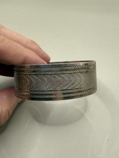 Vintage WBS Scottish Sterling Silver Adjustable Bangle Sz 8.5 29.98 Grams
