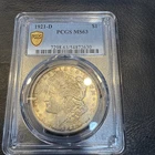 1921-D Morgan Silver $ PCGS MS63 With Gold Shield