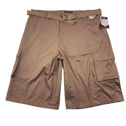 Vintage Brooklyn Xpress Belted Cargo Shorts Mens 50 90's Khaki Skater Wide Leg