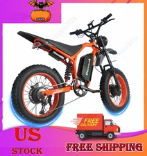6000W Dual Motor Electric Dirt Bike 20in 52V 32AH Adults E-Mountain bike 45MPH