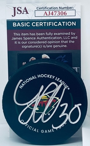 Jesper Wallstedt signed Minnesota Wild Official Game Puck autographed JSA COA