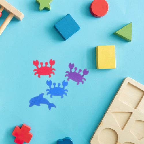 500 Pcs Gefälschte Marine Tierfleck Kind -Wandaufkleber Animal Kid - Photo 5/12
