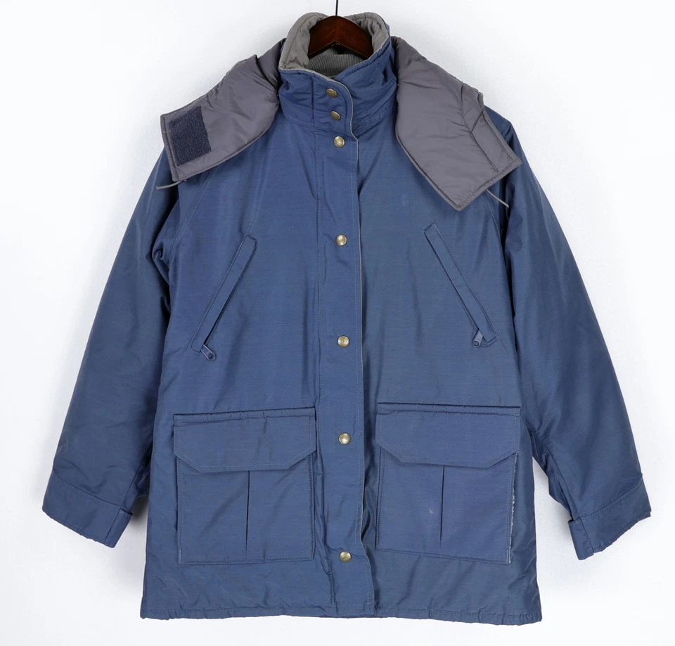L.L. Bean Maine Wardens Parka Jacket Gore-Tex USA Vintage Womens Medium Blue - Image 3 of 4