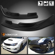 Front Polypropylene Lip Canards Flipper Flat Black Splitters Body Kit Left+Right