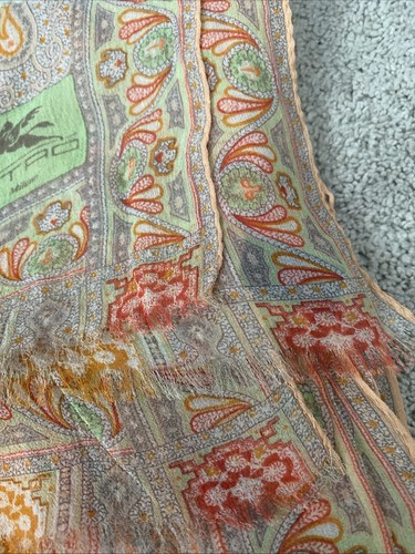 ETRO Vintage 100% Silk Chiffon Paisley Lightweight Sheer Scarf - Picture 24 of 24