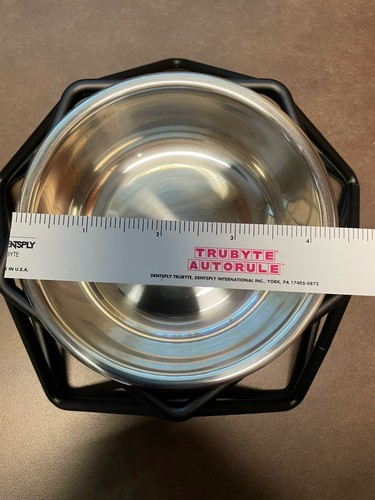 Tazón de comida para gatos/perros raza pequeña metal levantado negro decorativo para mascotas Frisco - Imagen 6 de 7