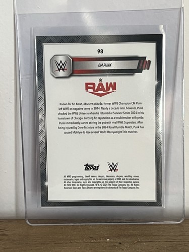 2025 topps chrome wwe CM PUNK FROZEN FACTOR -3/0 #98 - Picture 2 of 2