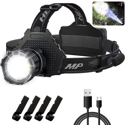 Rechargeable LED Headlamp 100000Lumen Super Bright HeadLamp Flashlight Spotlight