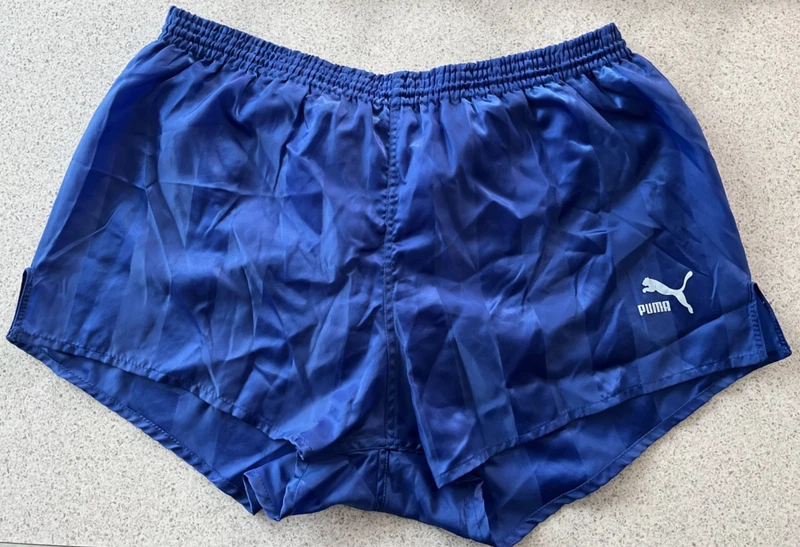 Vintage Puma Sprinter Blue Nylon Running Shorts