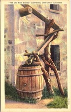 Postcard Arkansas Little Rock The Old Rain Barrel Lakewood Curt Teich 1933 V250