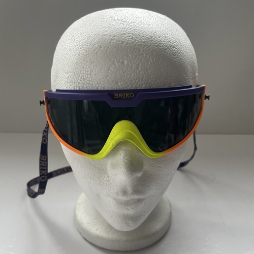 Vintage Briko Shot Cycling Sunglasses Neon Colors Made In Italy Bike Racing - Picture 2 of 16