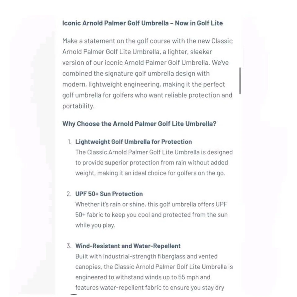 Paraguas exterior Weatherman University Of Maryland Golf 68" blanco abierto automáticamente Foto 4 de 4