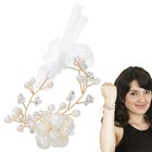 Flower Bracelet Hand Corsage Pearl Bride Prom Wedding Wrist Band