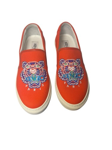 Zapatillas sin cordones Kenzo K-Skate Tiger para mujer talla 7,5 naranja bordado logotipo - Imagen 3 de 20