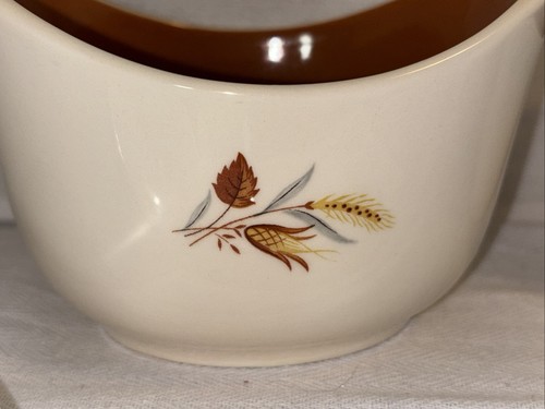 VTG Taylor Smith & Taylor Autumn Harvest Gravy Boat Gravy Spoon & 4 Cups - Picture 2 of 9