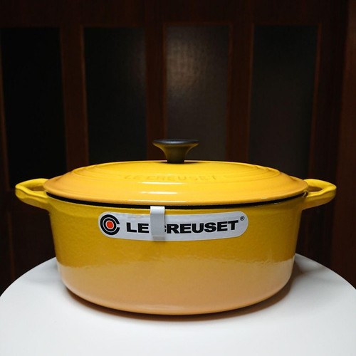 Le Creuset Cocotte Oval 23cm Dijon yellow color limited with outer box UNUSED - Picture 21 of 24