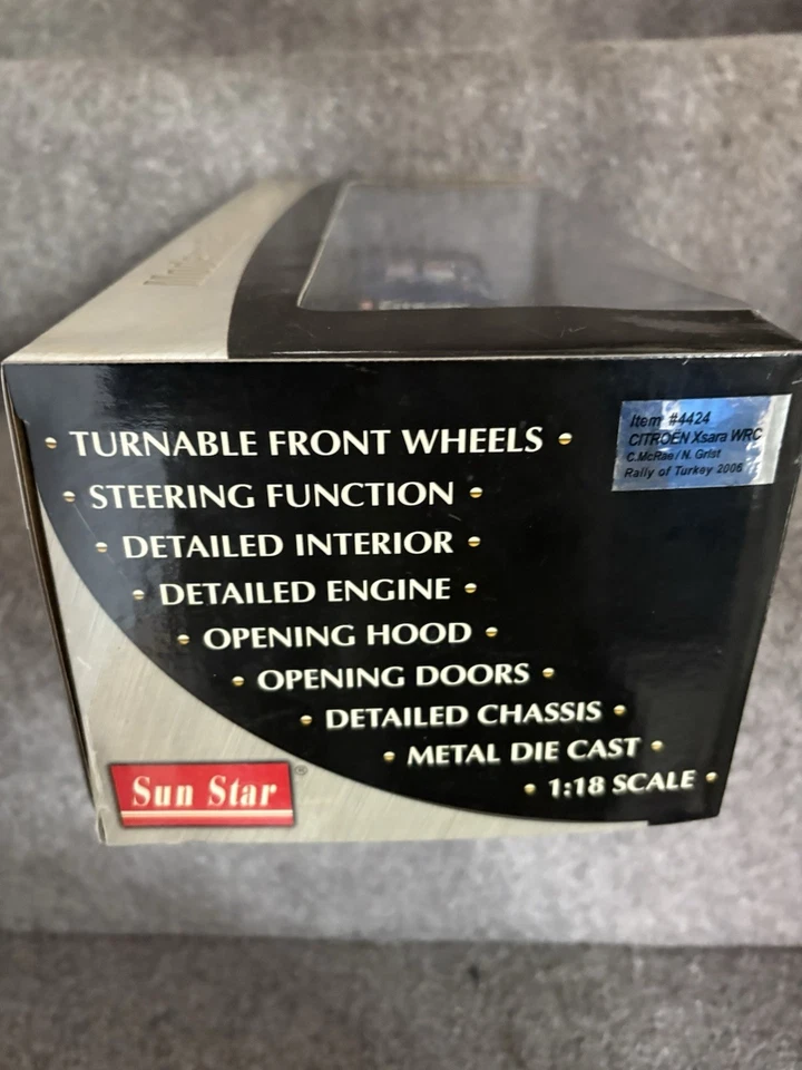 Sun Star WRC 1/18 Citreon Xsara C McRae / N Grist Rally of Turkey 2006 #4424 - Image 4 of 4