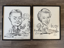 George Conrad Ink Caricatures Set 1950's "At the Bays"