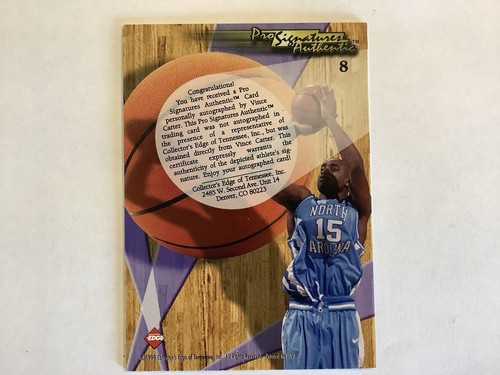 1998 Collectors Edge Pro Signature Authentic Vince Carter Auto UNC Tar Heel READ - Picture 15 of 20