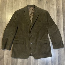 Chaps Men's 46R Corduroy Blazer Suit Jacket Sport Coat Brown Fast Shipping