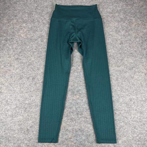Glyder High Power Flat Ribbed High Waist Leggings 28" Teal Womens Medium M - Picture 1 of 11