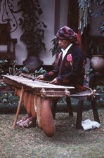 Man Playing Marimba ? 1975 Guatemalan Kodachrome Duplicate Color Slide