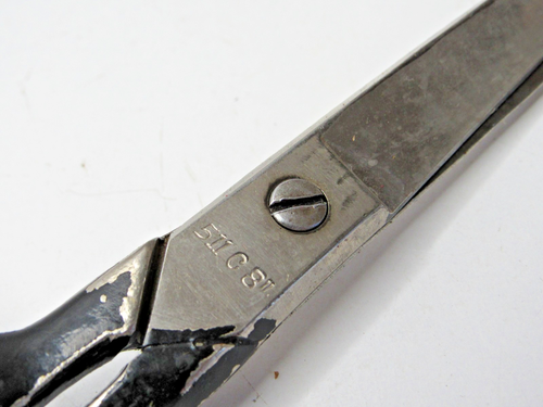 Vintage Hot Drop Forget Steel 511 C 8" Scissors Shears Black Handles Italy #SN-6 - Picture 4 of 7