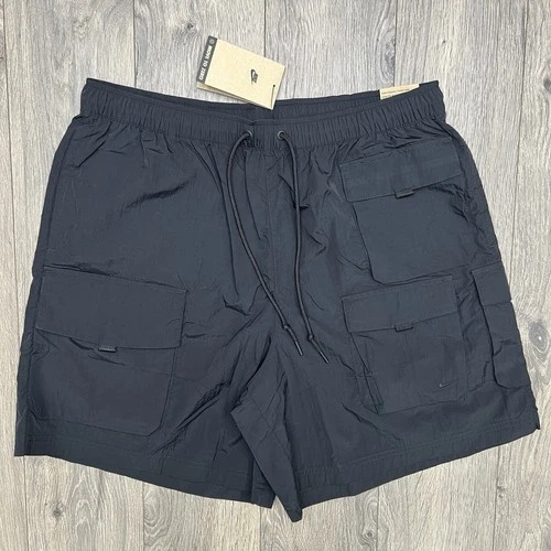Nike Cargo Shorts Size Large Mens Black Tech Woven Loose Fit $115